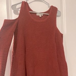 Shoulder off sweater, size XS, burnt orange color, boutique style